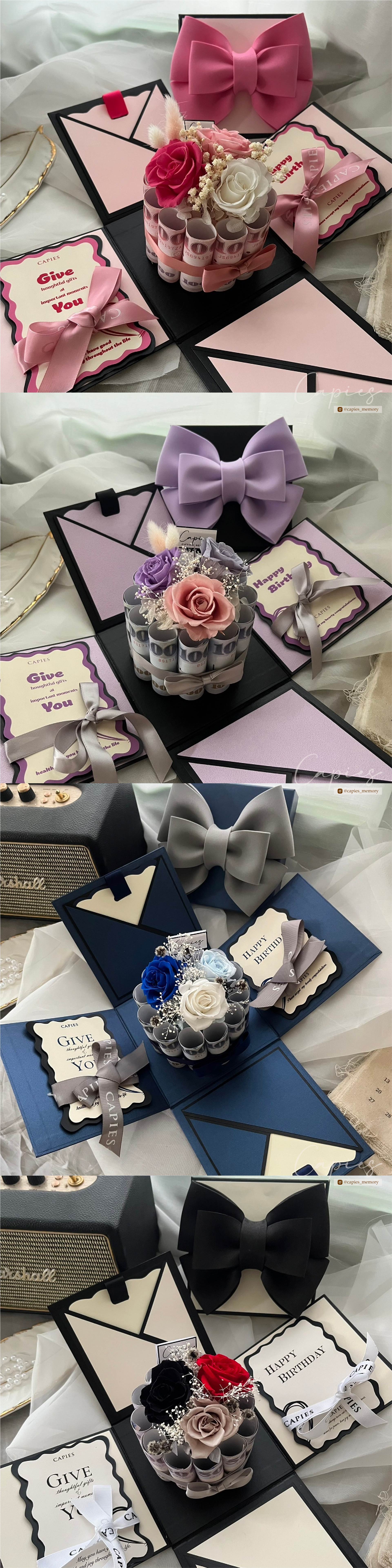 泡泡禮物盒搭配永生花錢座，最佳生日情人節禮物推薦